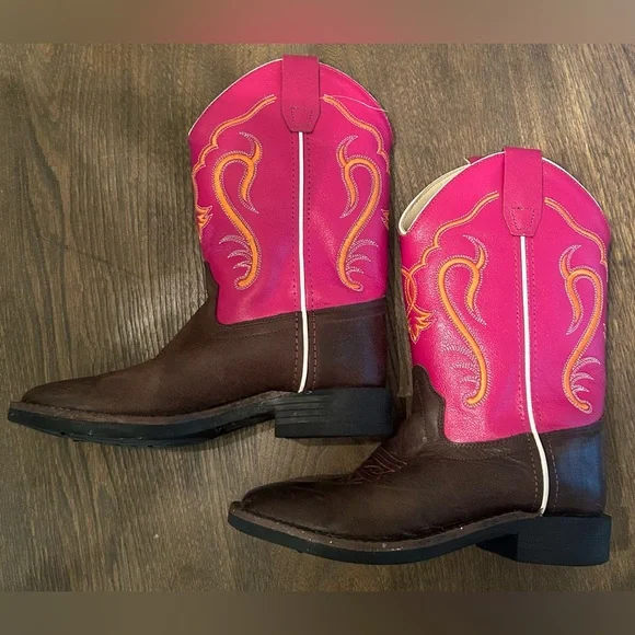 Old West Girls Leather Cowgirl Western Boots ~Size 3 (see measurements) - Picture 4 of 7